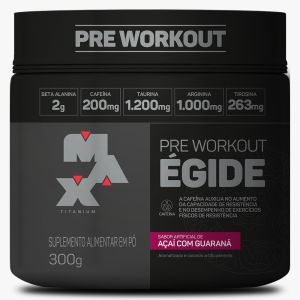 ÉGIDE PRÉ TREINO MAX TITANIUM POTE 300G ACAI  COM GUARANA