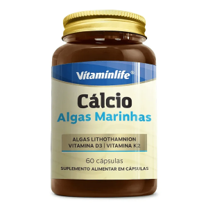 CÁLCIO ALGAS MARINHAS VITAMINLIFE 60 CÁPSULAS